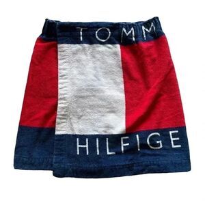 Tommy Hilfiger Towel Beach Shorts One Size Fits All RARE Big Flag One Size